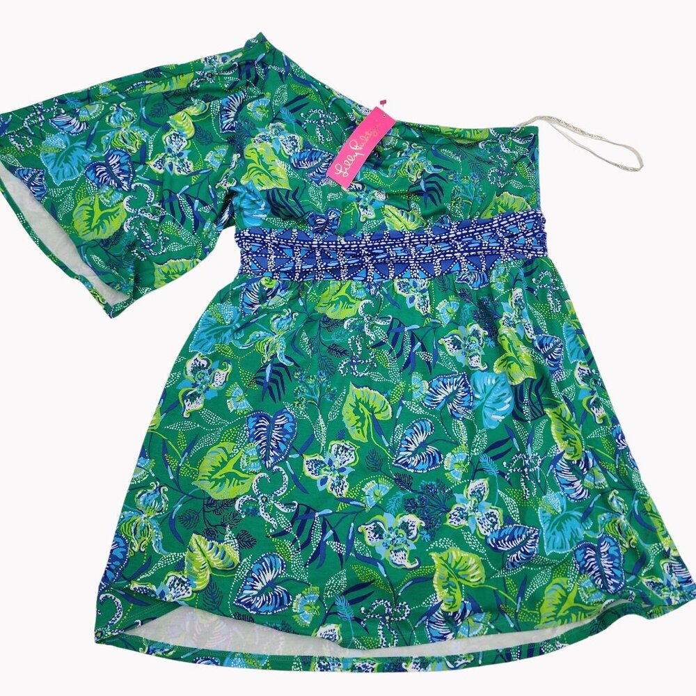 Lilly Pulitzer size 16 Niki One Shoulder Romper Skort Botanical Tropical $168